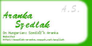 aranka szedlak business card